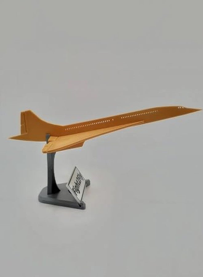 3D Craft Concorde Supersonic Aircraft Display Model, Gold Color, Desktop Stand Included - Image 2